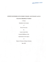 Genetic determinants of body weight and weight gain in college freshman women