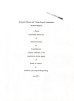 Stochastic models and voltage security assessment of power system