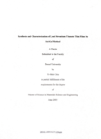 Synthesis and characterization of lead strontium titanate thin films by sol-gel method