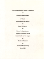 Thin film amorphous silicon transistors for liquid crystal displays