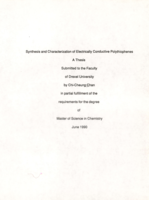 Synthesis and characterization of electrically conductive polythiophenes