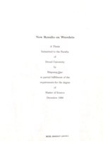 New results on wavelets