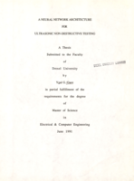 A neural network architecture for ultrasonic non-destructive testing