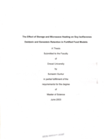 The effect of storage and microwave heating on soy isoflavones daidzein and genestein retention in fortified food models