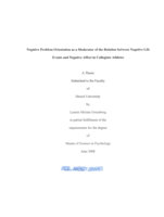 Negative problem orientation as a moderator of the relation between negative life events and negative affect in collegiate athletes