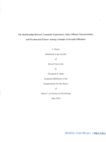 The relationship between traumatic experiences, index offense characteristics and psychological factors among a sample of juvenile offenders