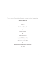 Measurement of dimensionless extinction constant for soot produced from various liquid fuels