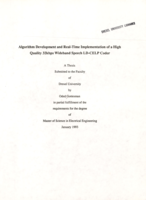 Algorithm development and real-time implementation of a high-quality 32kbps wideband speech LD-CELP coder