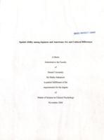 Spatial ability among Japanese and Americans: sex and cultural differences