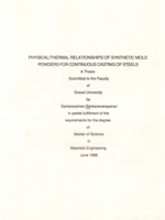Physical/thermal relationships of synthetic mold powders for continuous casting of steel