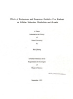 Effects of endogenous and exogenous oxidative free radicals on cellular molecules, metabolism and growth