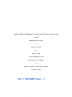 Cognitive behavioral therapy for social anxiety disorder in Second Life