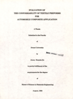Evaluation of the conformability of textile preforms for automobile composite application