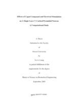 Effects of caged compound and electrical stimulation on a single layer V cortical pyramidal neuron: a computational study