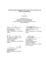 O-GlcNAcylation regulates pancreatic cancer cell survival and NF-[kappa]B signaling