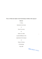 Theory of mind and adaptive social functioning in children with Asperger's disorder