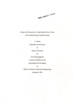 Design and evaluation of a high speed driver circuit for the [Delta][Beta] directional coupler switch