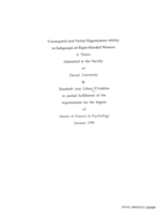 Visuospatial and verbal organization ability in subgroups of right-handed women