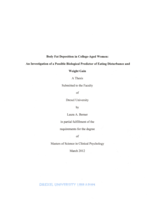 Body fat deposition in college-aged women: an investigation of a possible biological predictor of eating disturbance and weight gain