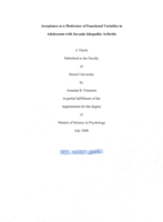 Acceptance as a moderator of functional variables in adolescents with juvenile idiopathic arthritis
