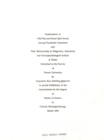 Examination of VIQ-PIQ and factor split scores among psychiatric inpatients and their relationship to diagnostic, emotional and neuropsychological indices