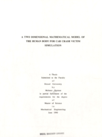 A two dimensional mathematical model of the human body for car crash victim simulation