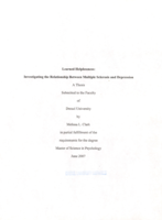 Learned helplessness: investigating the relationship between multiple sclerosis and depression