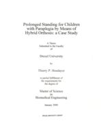 Prolonged standing for children with paraplegia by means of hybrid orthosis: a case study