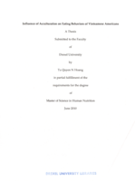 Influence of acculturation on eating behaviors of Vietnamese Americans