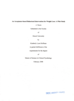 An acceptance-based behavioral intervention for weight loss: a pilot study