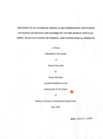 The effects of anterior cervical decompression and fusion on range of motion and flexibility of the human cervical spine: an in-vivo study of normal and pathological subjects