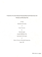 Comparison of contrast enhanced ultrasound breast and prostate scans with pathologic and physiologic data