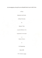 An investigation of the pH level of backfill soils used in MSE walls