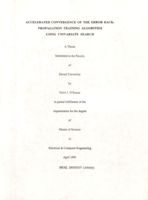 Accelerated convergence of the error back-propagation training algorithm using univariate search