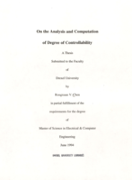On the analysis and computation of degree of controllability