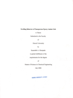 Swelling behavior of nanoporous epoxy-amine gels