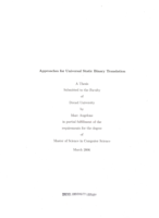 Approaches for universal static binary translation