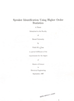 Speaker identification using higher order statistics