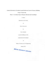 Seismic performance of partially grouted reinforced concrete masonry buildings using 1/3-scale units Phase 1: correlation study of masonry materials and assemblages