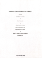 Implicit forms of memory in left temporal lobe epilepsy