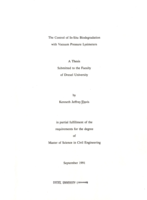 The control of in-situ biodegradation with vacuum pressure lysimeters
