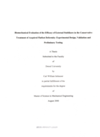 Biomechanical evaluation of the efficacy of external stabilizers in the conservative treatment of acquired flatfoot deformity: experimental design, validation and preliminary testing