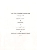 Online product development and procurement system analysis and design