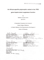 An African-specific polymorphic variant in the TP53 gene impairs tumor suppressor function