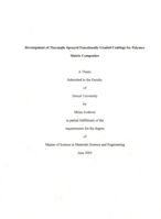 Development of thermally sprayed functionally graded coatings for polymer matrix composites