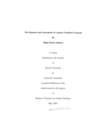 Development and assessment of a sports nutrition program for high school athletes