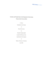Nutrition and weight status in the post partum period among women with a preterm birth