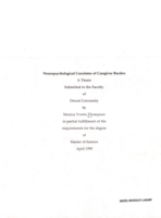Neuropsychological correlates of caregiver burden