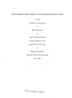 The investigation of adhesive failure in a two-layer polymeric masonry topcoat