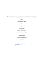 Electrochemical reduction of water hardness for the prevention of fouling in cooling water treatment